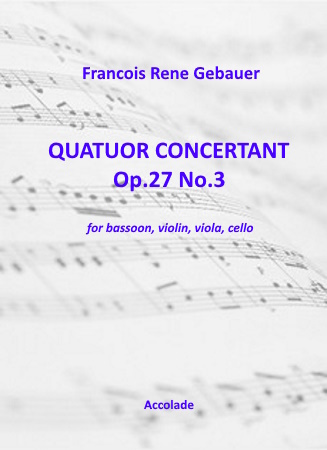 QUATUOR CONCERTANT (Quartet) in Bb major Op.27 No.3 score & parts