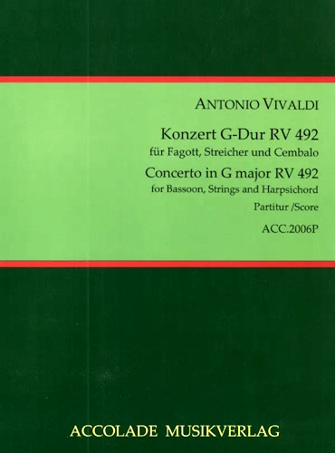 CONCERTO in G major RV492 score