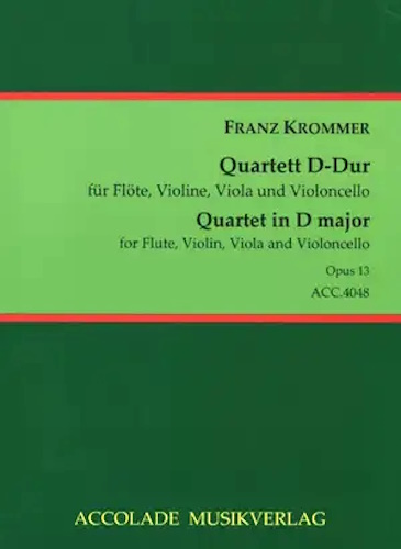 QUARTET in D major Op.13 score & parts