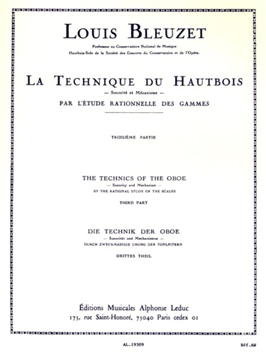 LA TECHNIQUE DU HAUTBOIS Volume 3
