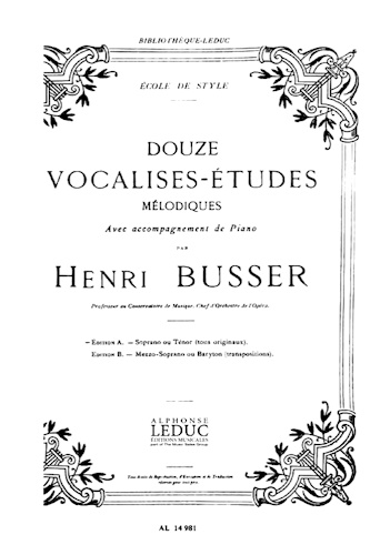 12 VOCALISES-ETUDES MELODIQUES piano accompaniment