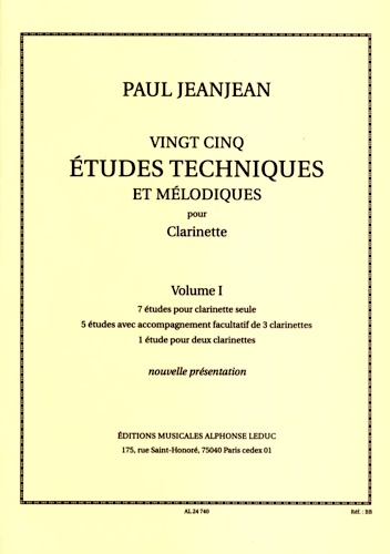 25 ETUDES TECHNIQUES ET MELODIQUES Volume 1