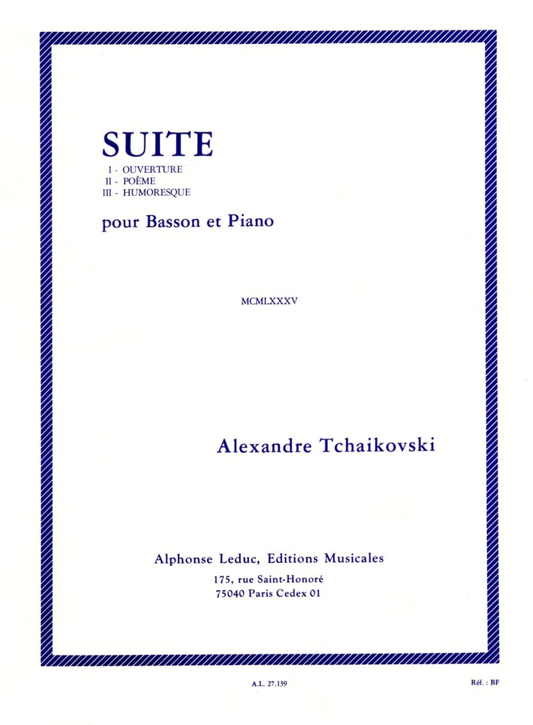 SUITE Ouverture, Poeme, Humoresque