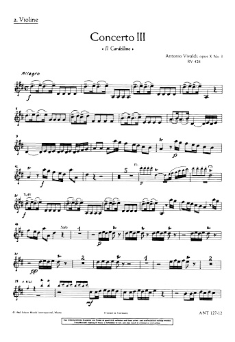 CONCERTO in D major Op.10 No.3 RV428 'Il Gardellino' - 2nd Violin