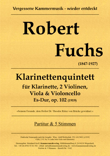 QUINTET in Eb major Op.102 (parts only)