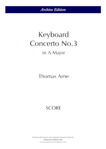 KEYBOARD CONCERTO No.3 in A major (score)