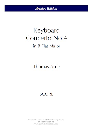 KEYBOARD CONCERTO No.4 in B flat major (score)