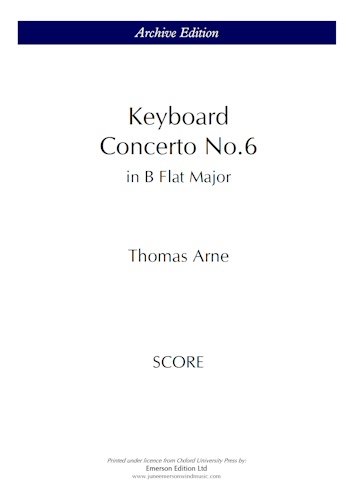 KEYBOARD CONCERTO No.6 in B flat major (score)