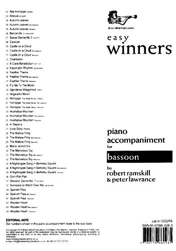 EASY WINNERS Piano Accompaniment