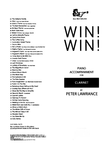 WIN WIN Piano Accompaniment for Clarinet