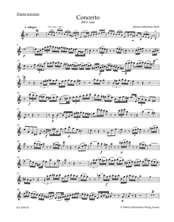 CONCERTO in A minor BWV 1044 Flute solo