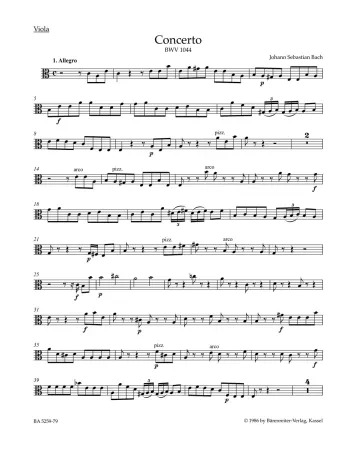 CONCERTO in A minor BWV 1044 Viola