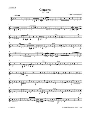 CONCERTO in A minor BWV 1044 Violin 2