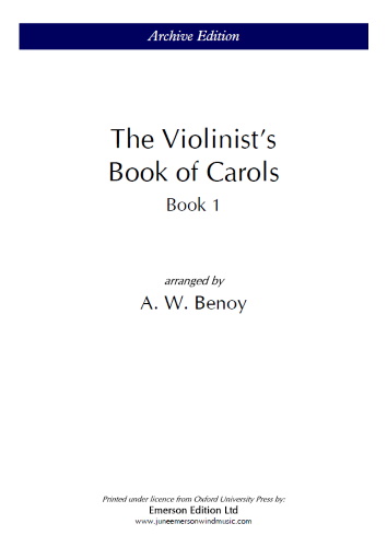 VIOLINISTS' BOOK OF CAROLS Book 1 (Score for Ensemble version)
