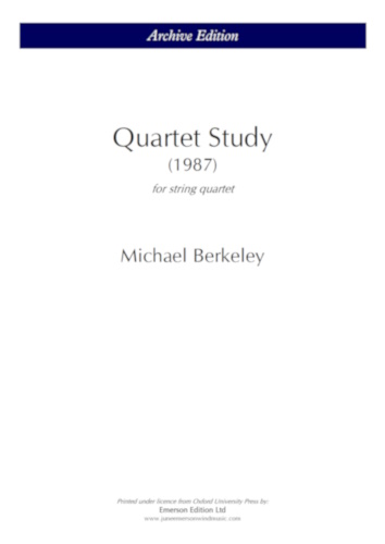 QUARTET STUDY (score & parts)