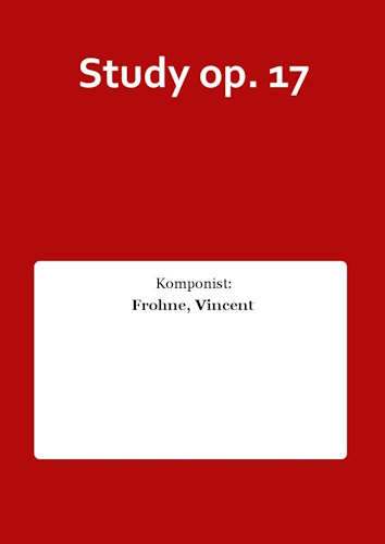 STUDY FOR CLARINET SOLO Op.17