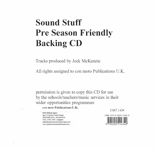 SOUND STUFF Pre Season Friendly 1-4 Backing CD