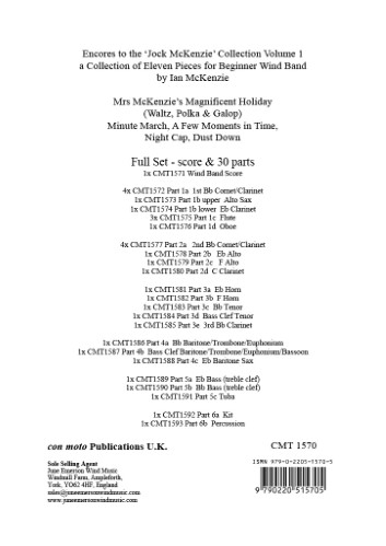 ENCORES TO THE JOCK MCKENZIE COLLECTION Volume 1 for Wind Band (score & parts)