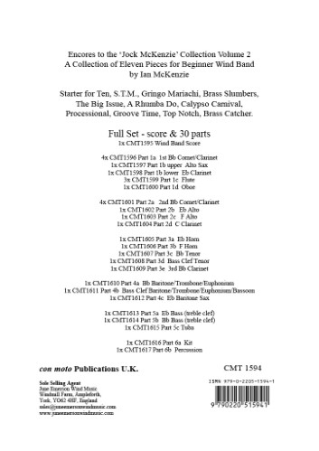 ENCORES TO THE JOCK MCKENZIE COLLECTION Volume 2 for Wind Band (score & parts)