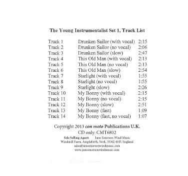 THE YOUNG INSTRUMENTALIST Volume 1 Replacement Backing CD