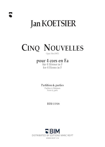 CINQ NOUVELLES Op.34a (score & parts)