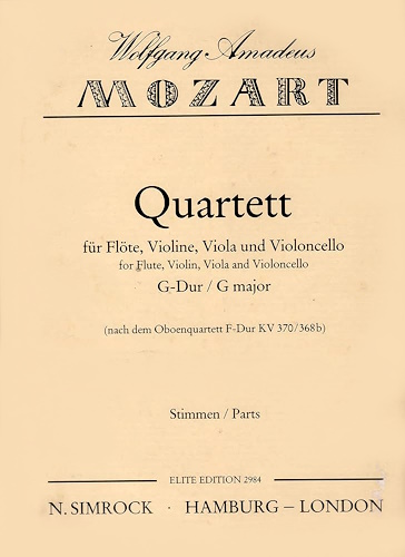 QUARTET in G KV370/368b from oboe quartet in F