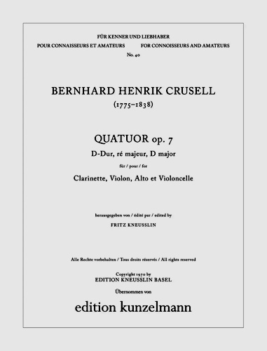 QUARTET No.3 in D major Op.7 (set of parts)