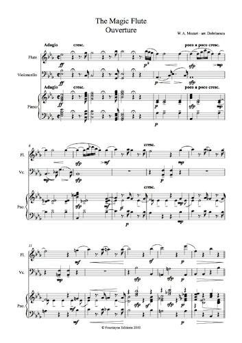 THE MAGIC FLUTE Overture score & parts