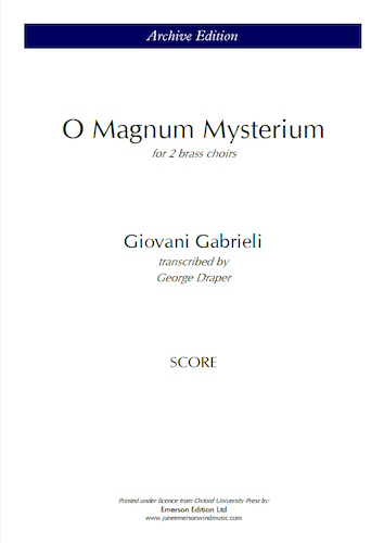 O MAGNUM MYSTERIUM (Score & Parts)