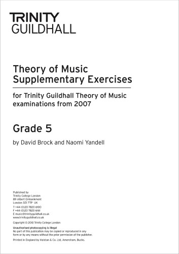 THEORY OF MUSIC Supplementary Exercises Grade 5