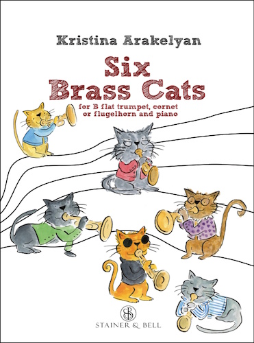 SIX BRASS CATS
