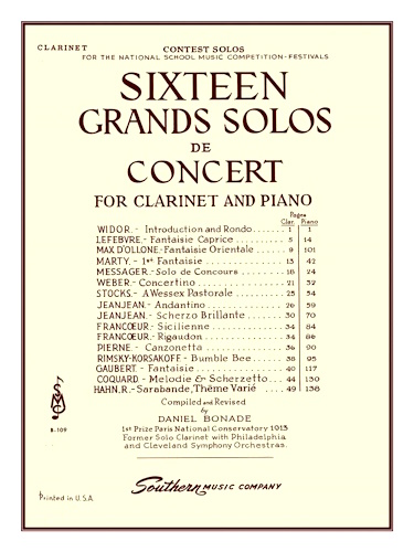 SIXTEEN GRANDS SOLOS DE CONCERT Clarinet part