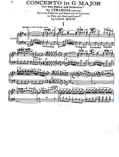 CONCERTO in G major Soloists' part (playing score)