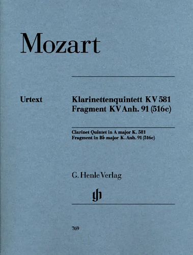 CLARINET QUINTET in A major K581 (set of parts) Urtext