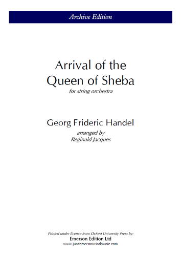 ARRIVAL OF THE QUEEN OF SHEBA (score & parts)