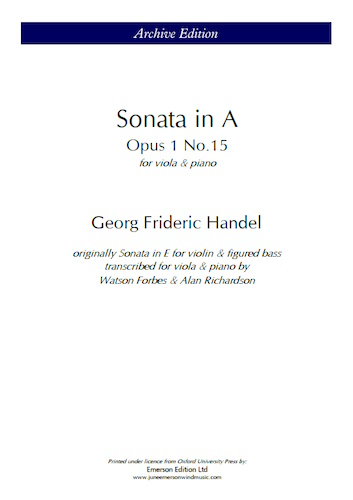 SONATA in A major Op.1 No.15