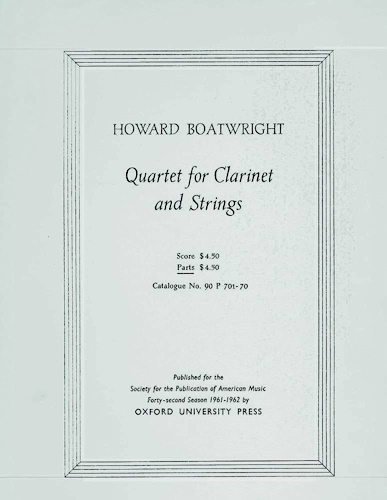 QUARTET For Clarinet & Strings (set of parts)