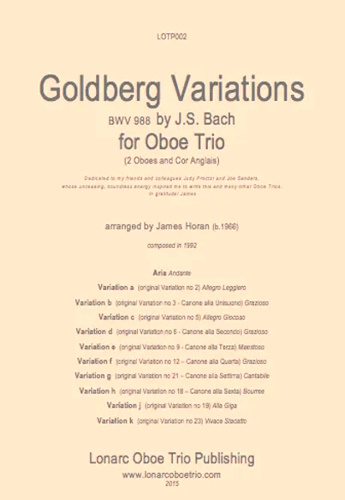 GOLDBERG VARIATIONS (score & parts)