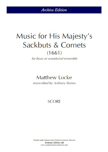 MUSIC FOR HIS MAJESTY'S SACKBUTS & CORNETS (score)