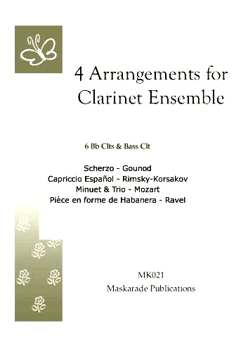 FOUR ARRANGEMENTS for Clarinet Ensemble (score & parts)