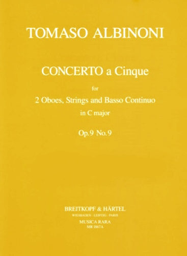 CONCERTO A CINQUE Op.9 No.9 in C major (score & parts)