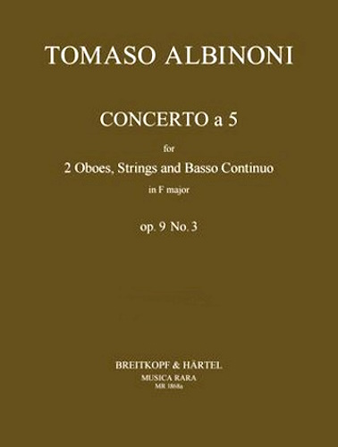 CONCERTO a 5 Op.9 No.3 in F major (score & parts)