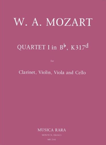 CLARINET QUARTET No.1 in Bb major K317d (set of parts)