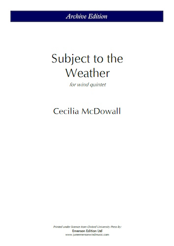 SUBJECT TO THE WEATHER (score & parts)