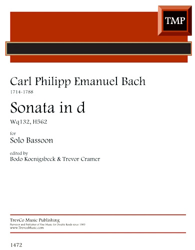 SONATA in D minor, WQ132, H562