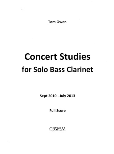 CONCERT STUDIES for Solo Bass Clarinet