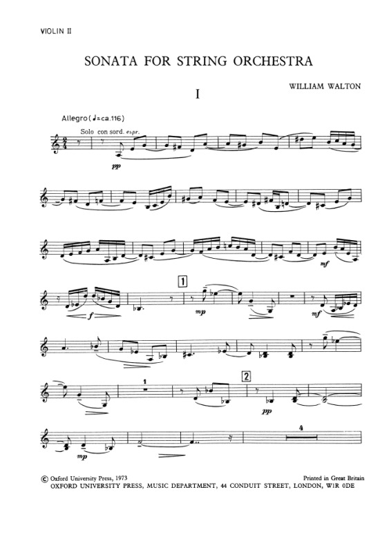 SONATA for String Orchestra (Violin 2 part)