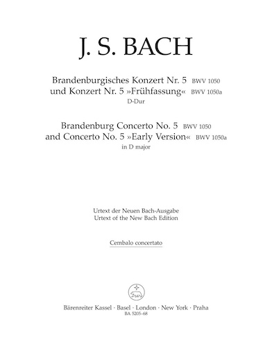 BRANDENBURG CONCERTO No.5 in D major BWV1050 Cembalo part