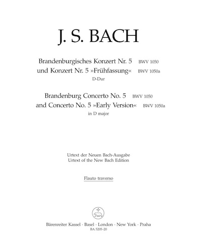 BRANDENBURG CONCERTO No.5 in D major BWV1050 Solo Flute part