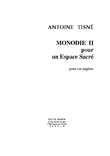 MONODIE II pour un Espace Sacre